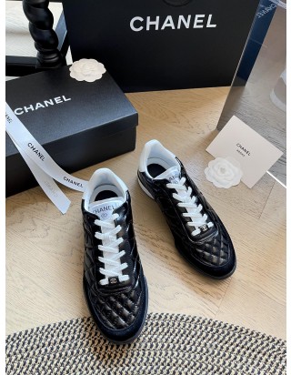 샤넬 퀄팅 트레이너 스니커즈 블랙
