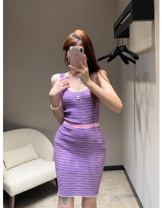 샤넬 민소매 니트 원피스