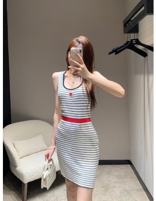 샤넬 민소매 니트 원피스