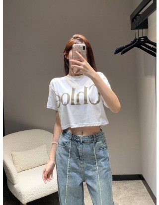 끌로에 크롭 반팔 티셔츠