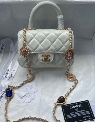 샤넬 핸들 비쥬 체인 미니 플랩백