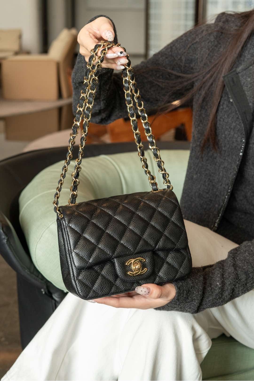 샤넬 클래식 플랩 미니 스퀘어 백