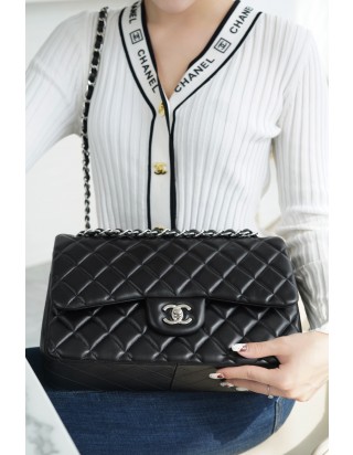 샤넬 클래식 라지 플랩백 블랙은장