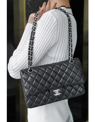 샤넬 클래식 미디움 플랩백 블랙은장