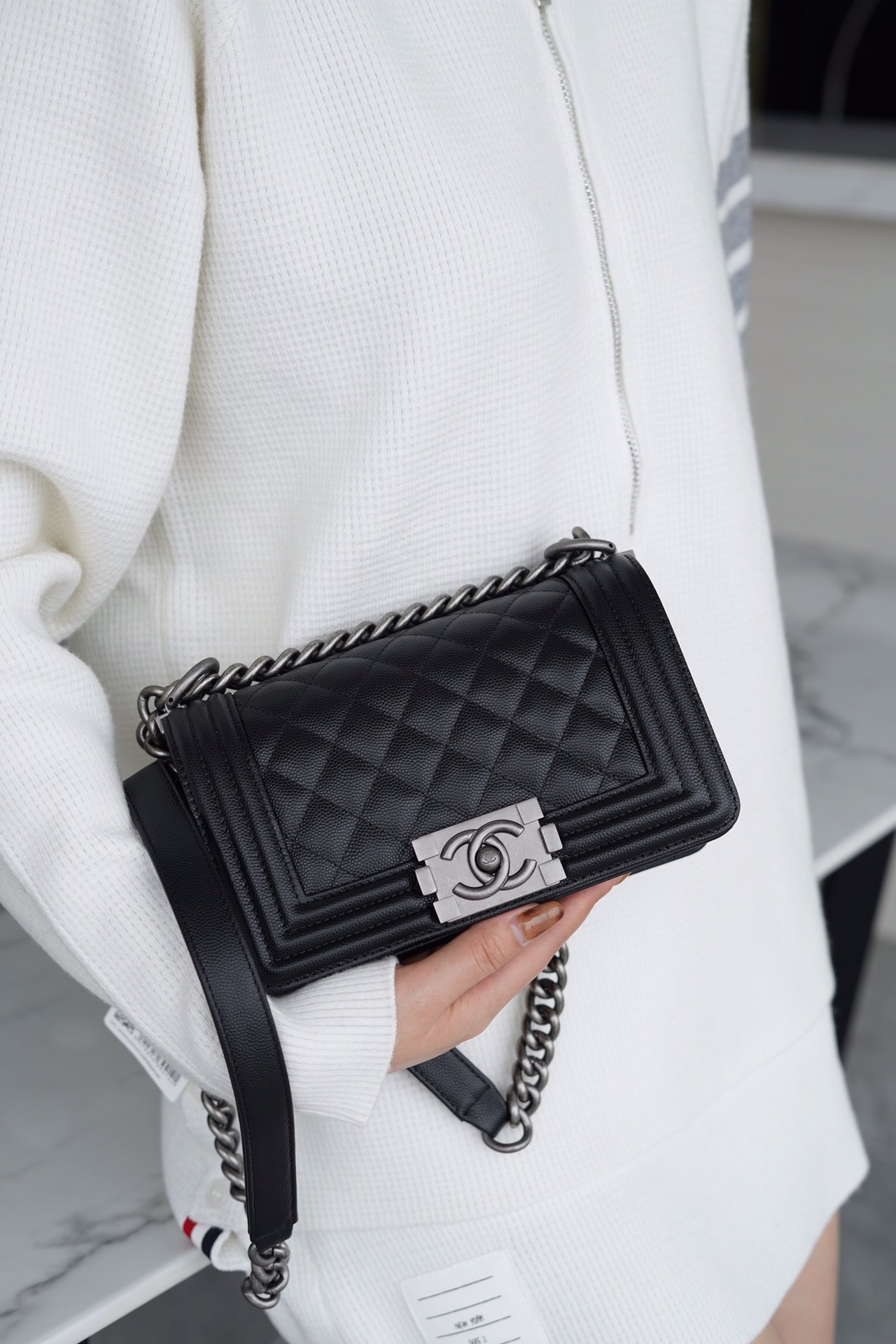 샤넬 르 보이 백 스몰 은장