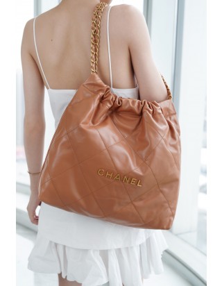 샤넬 22P 핸드백 미디움 카라멜