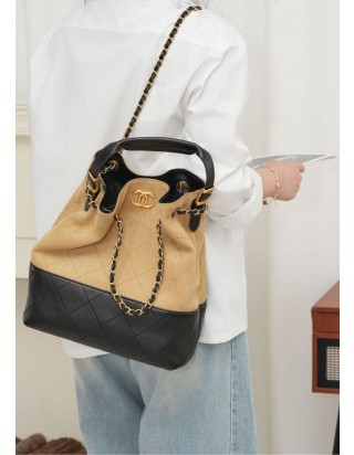 샤넬 25A 스웨이드 및 카프스킨 체인 숄더 백