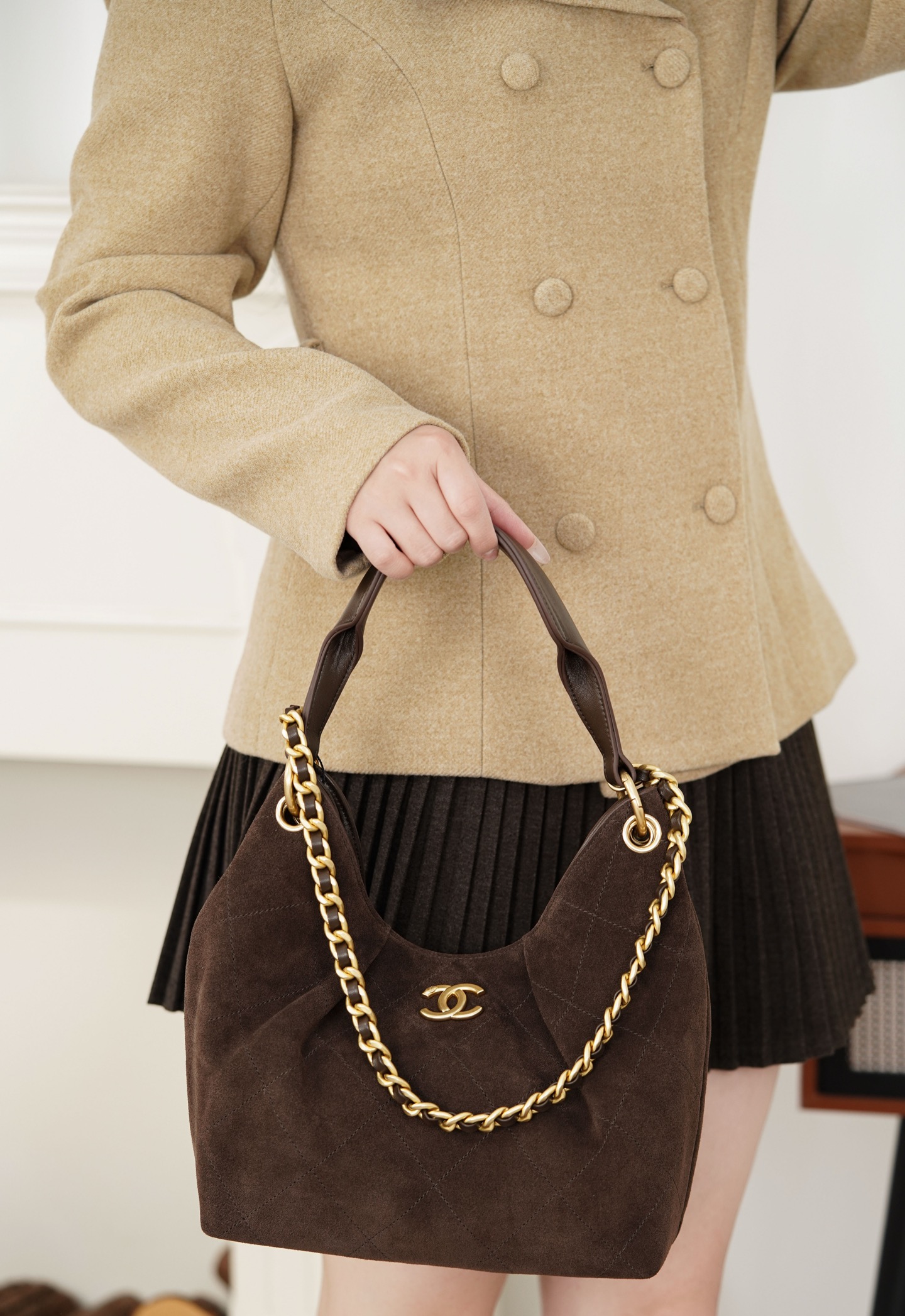 샤넬 맥시 스몰 호보 백