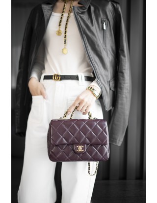 샤넬 24B 체인 핸들 라지 플랩 백