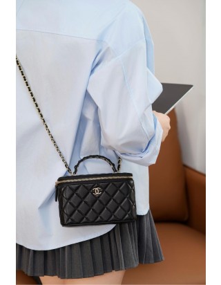 샤넬 램스킨 베니티 금장