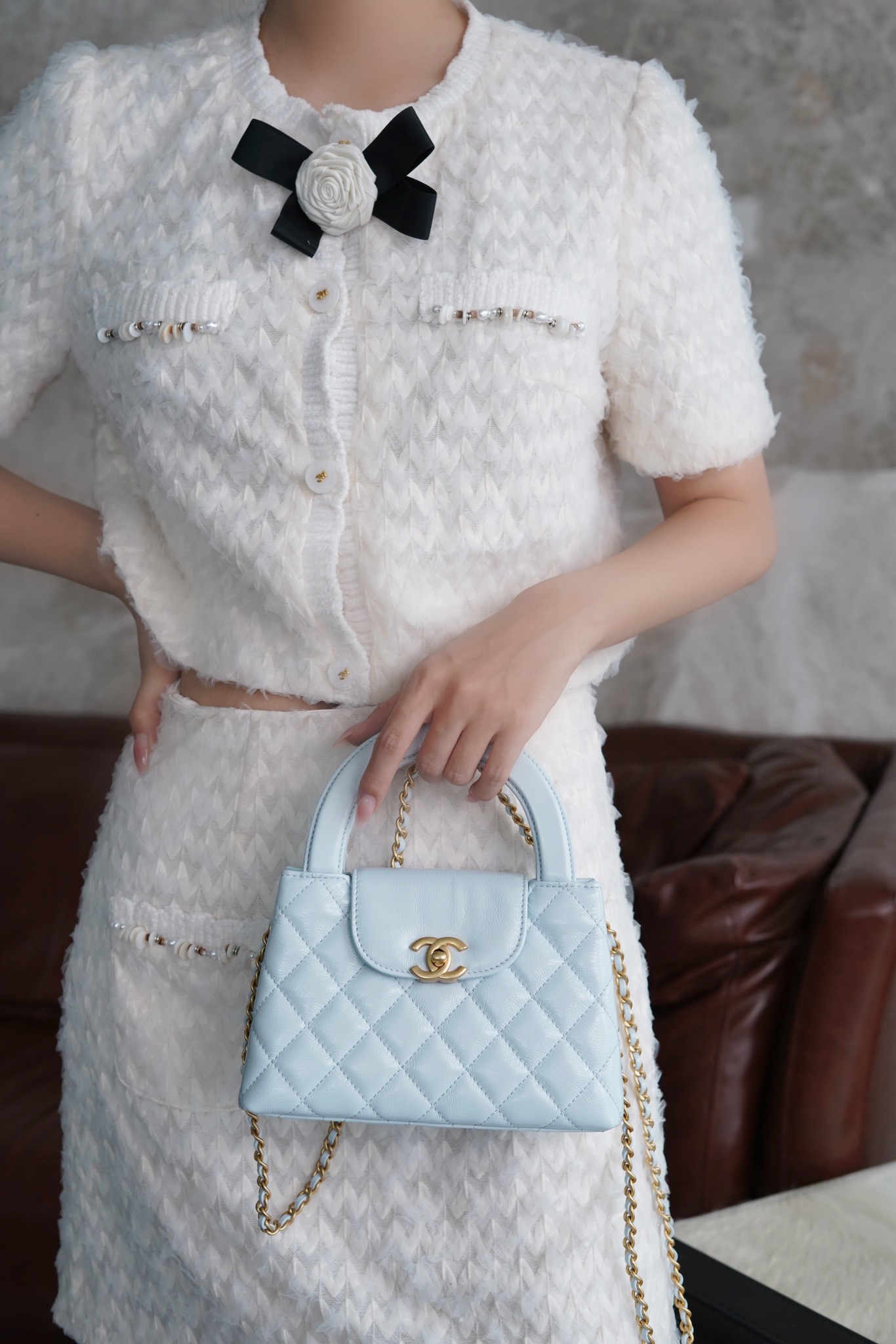 샤넬 켈리 라지 쇼핑백 23K