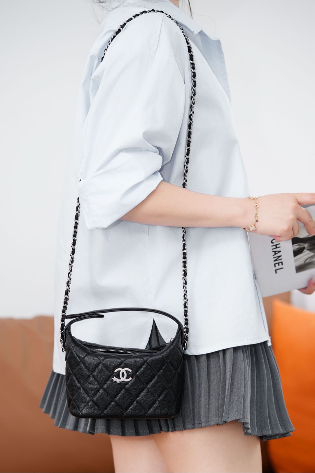 샤넬 미니 체인 호보 백