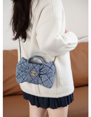 샤넬 데님 핸드백 블루 스몰
