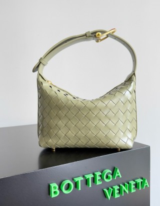 보테가 베네타 웰리스 미니 인트레치아토 레더 숄더 백