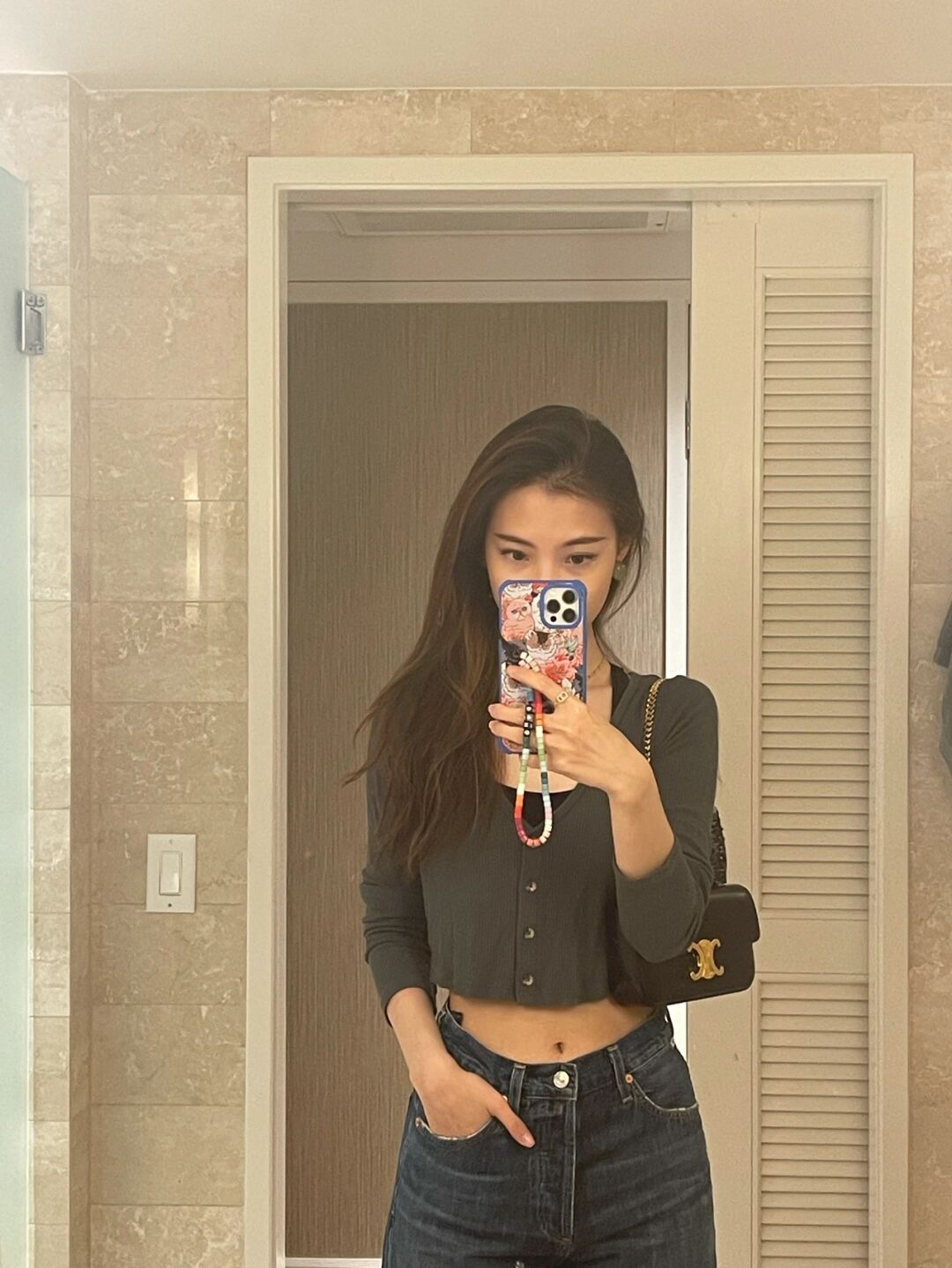 셀린느 트리오페 체인 숄더백