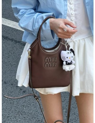 미우미우 아이비 캔버스 토트 백 스몰