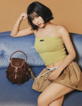 미우미우 켄버스 및 가죽 백팩