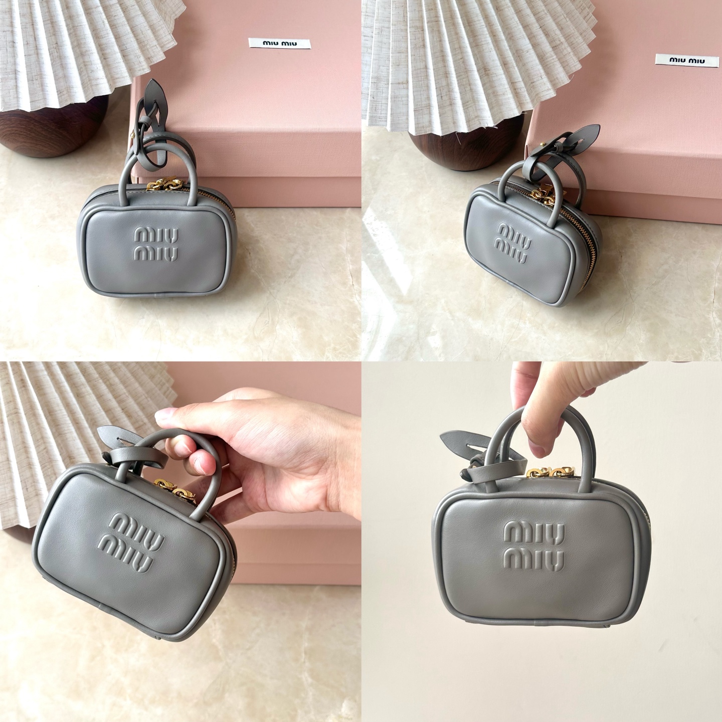 미우미우 레더 마이크로 보 백