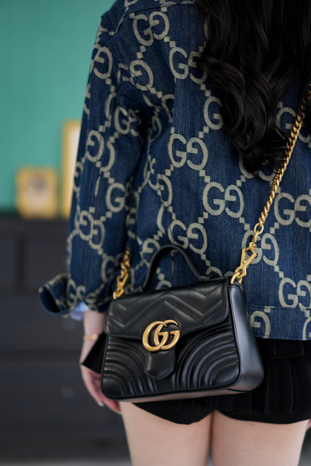 구찌 GG 마몽 마틀라세 숄더백 미니