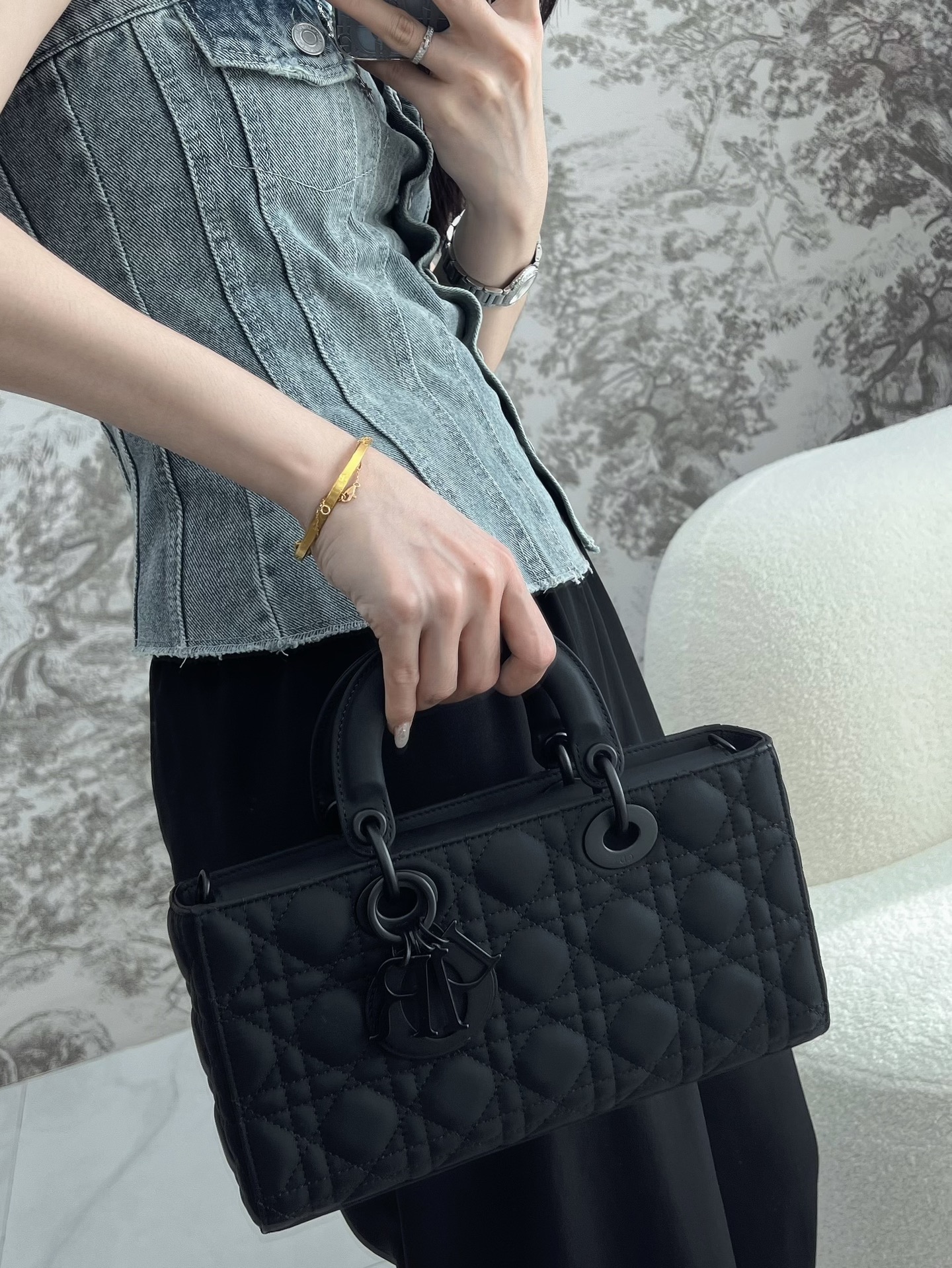 디올 레이디 디 조이 미디움 백