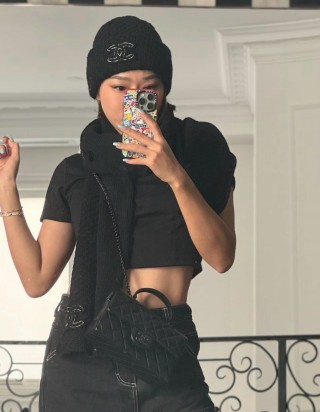 샤넬 미니 탑핸들 쏘블랙 백