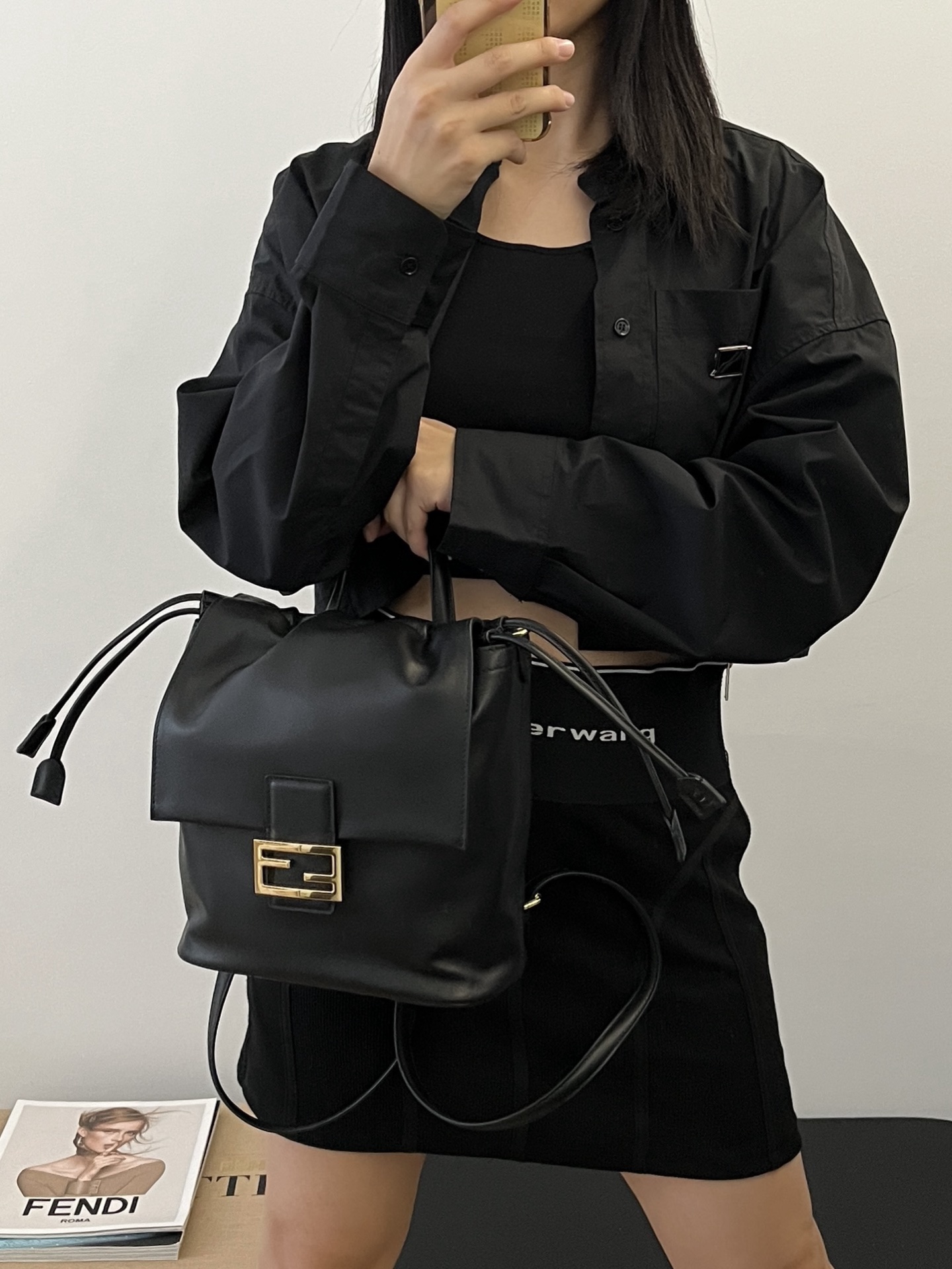 펜디 브라운 FF 자카드 패브릭 백팩