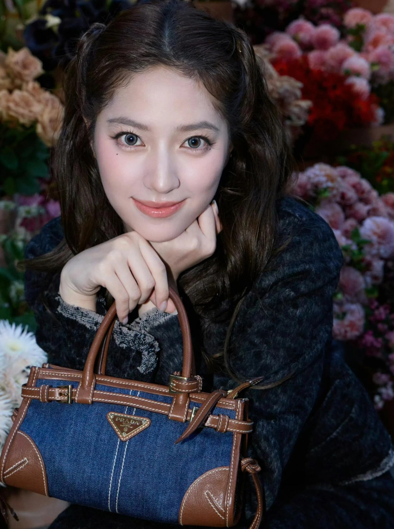 프라다 보니 가죽 핸드백 미니