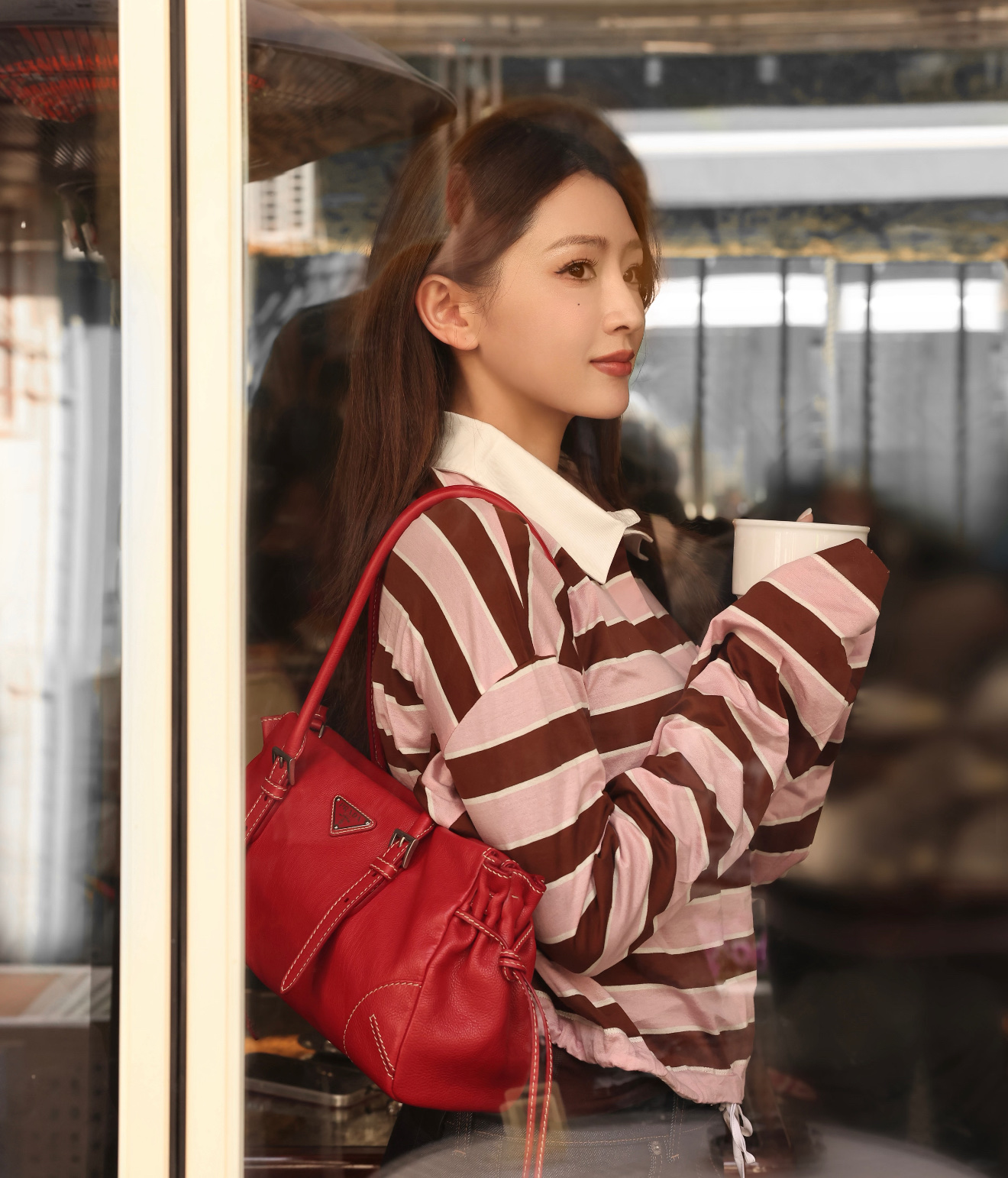 프라다 보니 미디움 글라쎄 가죽 토트백